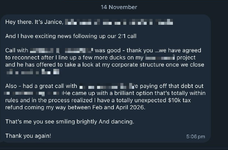 Testimonial from Janice, Sovereign Soul community member