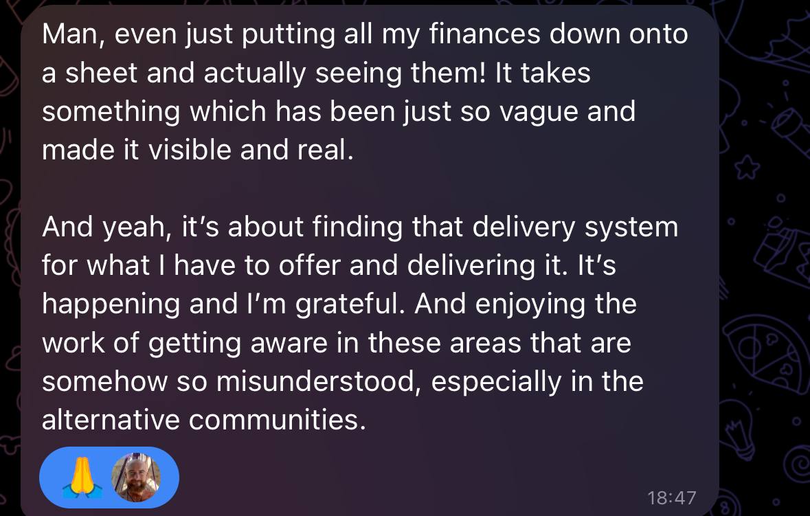 Testimonial from Rhuben, Sovereign Soul community member